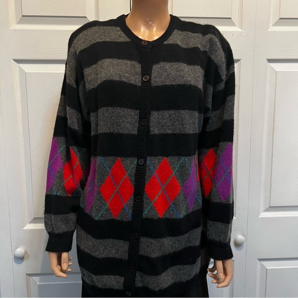 Vintage Lambswool Angora Cardigan Sweater Size Large - Picture 13 of 16